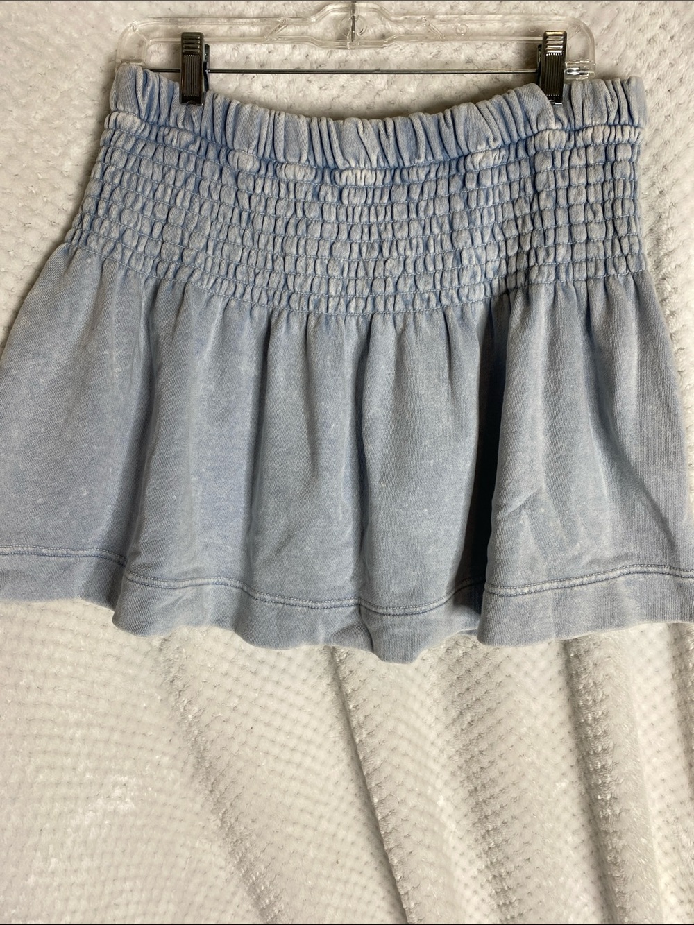 Aerie Smocked Waist Light Blue knit Mini Skirt